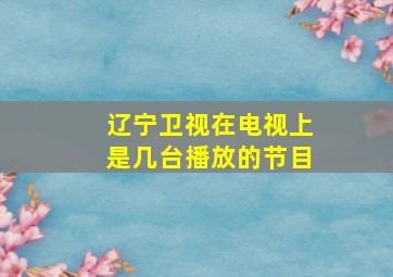 辽宁卫视在电视上是几台播放的节目