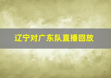 辽宁对广东队直播回放