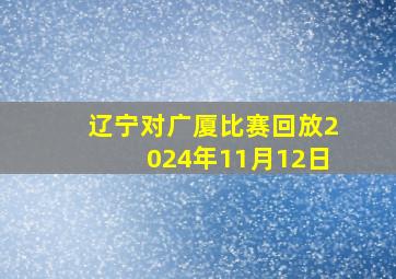 辽宁对广厦比赛回放2024年11月12日