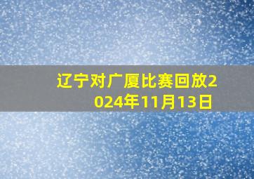 辽宁对广厦比赛回放2024年11月13日