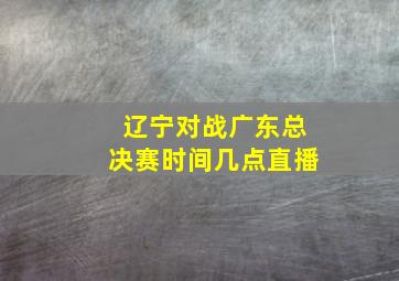 辽宁对战广东总决赛时间几点直播