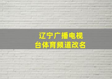 辽宁广播电视台体育频道改名