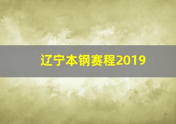 辽宁本钢赛程2019