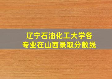 辽宁石油化工大学各专业在山西录取分数线