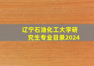 辽宁石油化工大学研究生专业目录2024