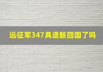 远征军347具遗骸回国了吗