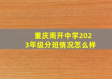 重庆南开中学2023年级分班情况怎么样