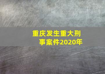 重庆发生重大刑事案件2020年