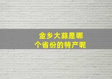 金乡大蒜是哪个省份的特产呢