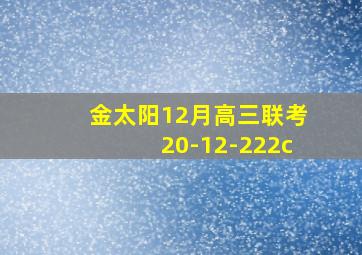 金太阳12月高三联考20-12-222c