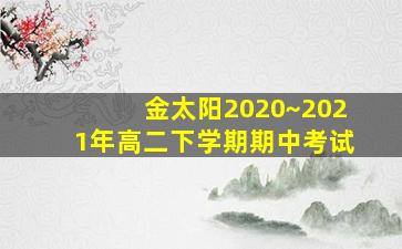 金太阳2020~2021年高二下学期期中考试