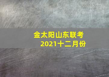 金太阳山东联考2021十二月份