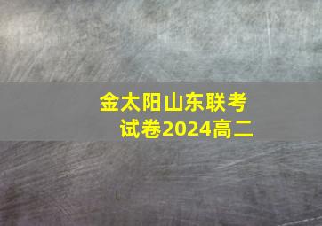 金太阳山东联考试卷2024高二