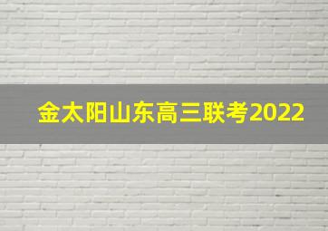 金太阳山东高三联考2022