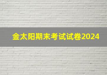 金太阳期末考试试卷2024