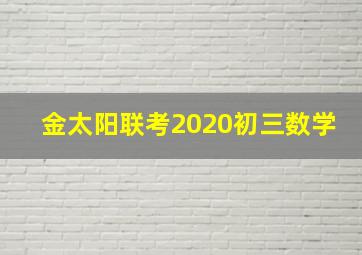 金太阳联考2020初三数学