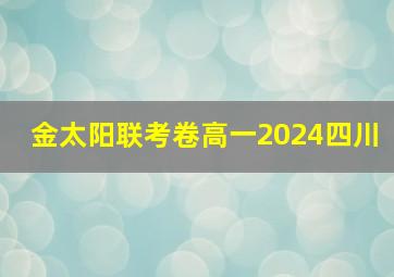 金太阳联考卷高一2024四川