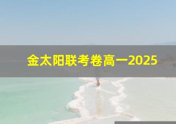 金太阳联考卷高一2025