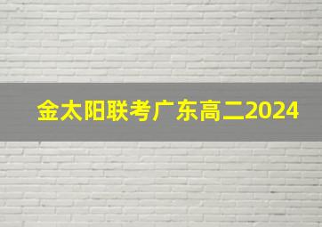 金太阳联考广东高二2024