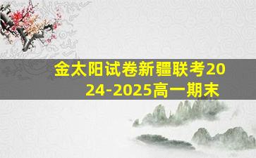 金太阳试卷新疆联考2024-2025高一期末