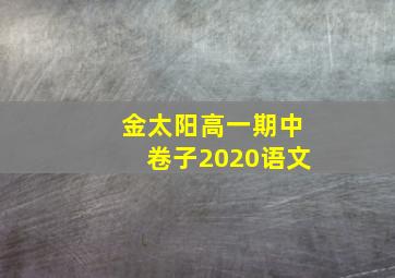 金太阳高一期中卷子2020语文