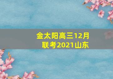 金太阳高三12月联考2021山东