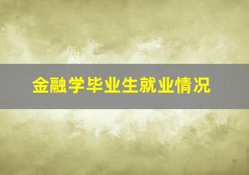 金融学毕业生就业情况