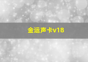 金运声卡v18