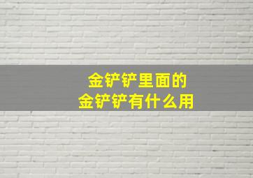 金铲铲里面的金铲铲有什么用