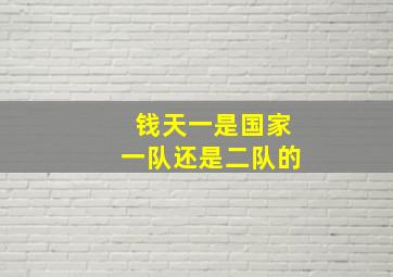 钱天一是国家一队还是二队的