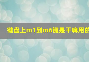 键盘上m1到m6键是干嘛用的