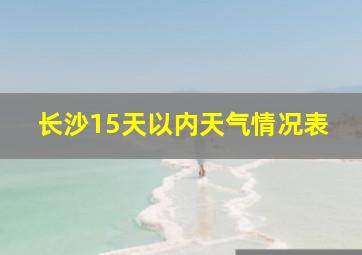 长沙15天以内天气情况表