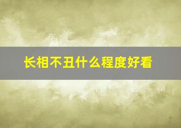 长相不丑什么程度好看