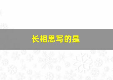 长相思写的是