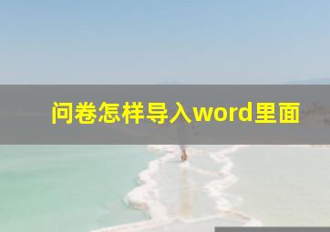 问卷怎样导入word里面