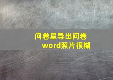 问卷星导出问卷word照片很糊