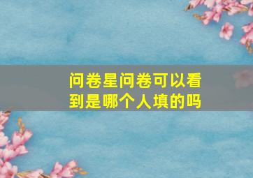 问卷星问卷可以看到是哪个人填的吗