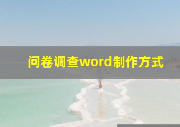 问卷调查word制作方式