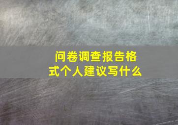 问卷调查报告格式个人建议写什么