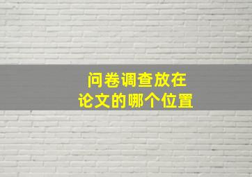 问卷调查放在论文的哪个位置