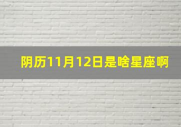 阴历11月12日是啥星座啊