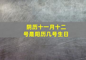 阴历十一月十二号是阳历几号生日