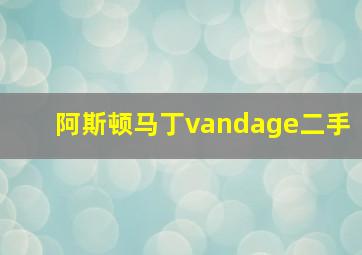 阿斯顿马丁vandage二手