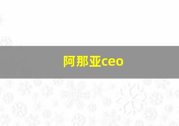 阿那亚ceo