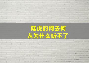 陆虎的何去何从为什么听不了