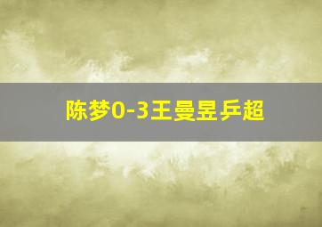 陈梦0-3王曼昱乒超