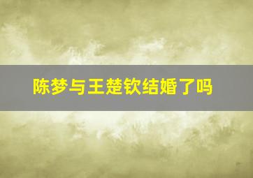 陈梦与王楚钦结婚了吗