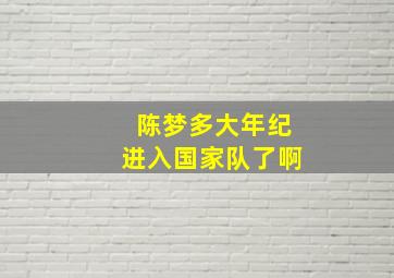 陈梦多大年纪进入国家队了啊