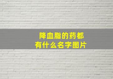 降血脂的药都有什么名字图片