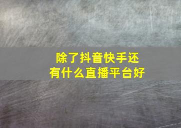 除了抖音快手还有什么直播平台好